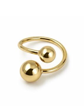 14K Gold Plated Open Ball Wrap Ring | Minimalist Jewelry